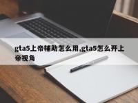 gta5上帝辅助怎么用,gta5怎么开上帝视角